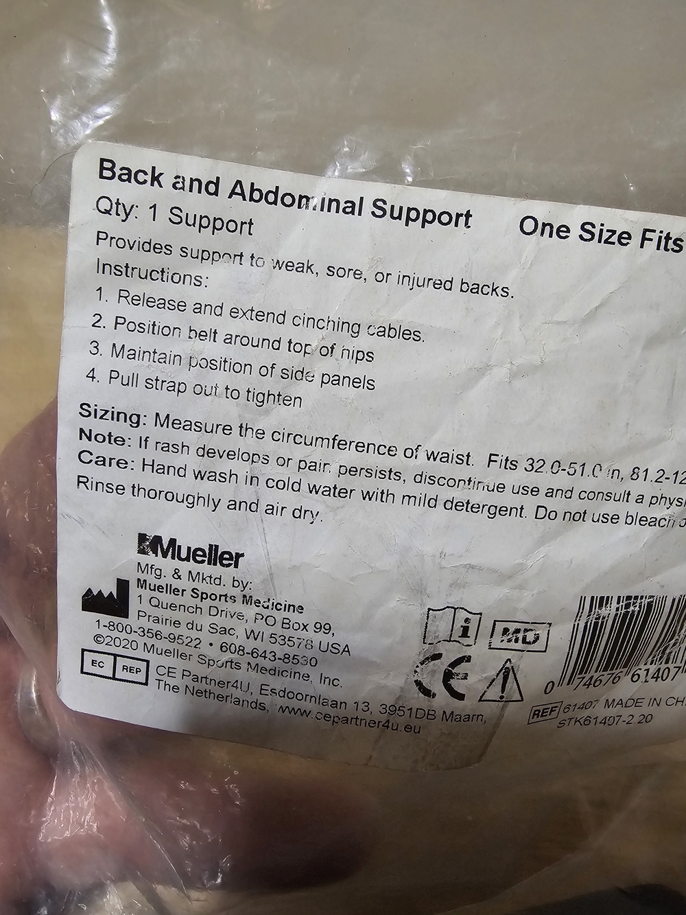 Mueller Back and Abdominal Support - Beige